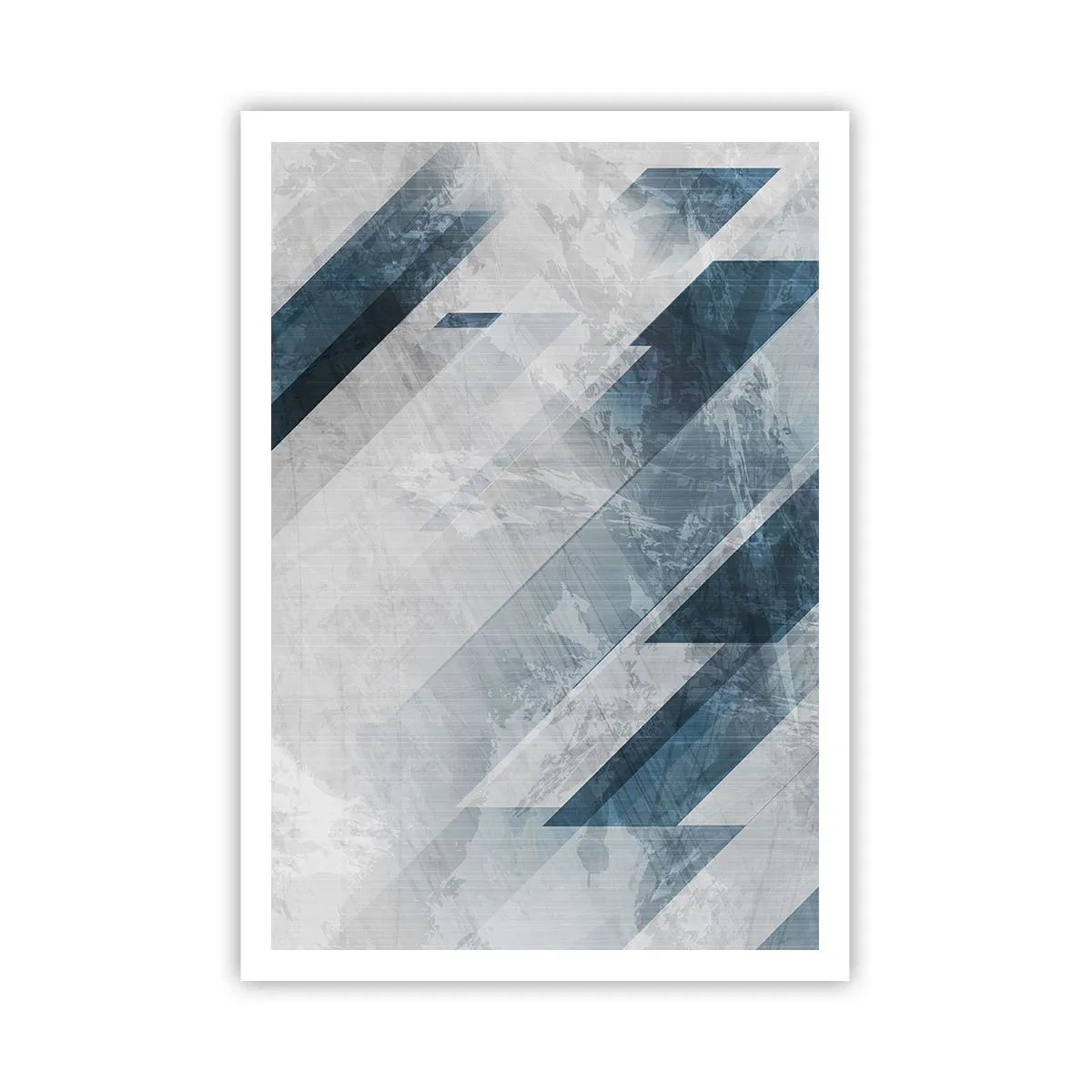 Poster - Ruimtelijke compositie - grijze beweging - 70x100 cm