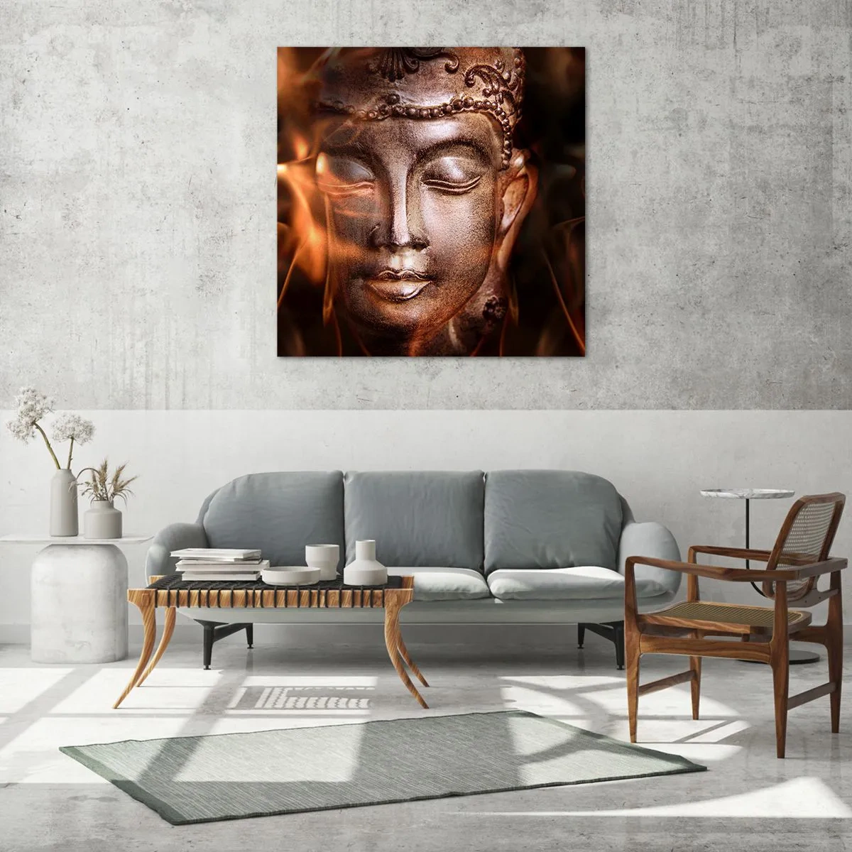 Schilderen op glas - Het bestaat alleen hier en nu - 70x70 cm