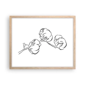 Een poster in een licht eiken lijst - Katoen dons - 50x40 cm