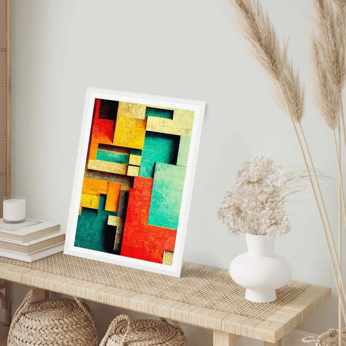 Poster in een witte lijst - Festival van rechte hoeken - 30x40 cm