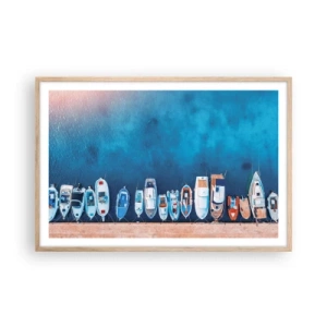 Een poster in een licht eiken lijst - In één rij - 91x61 cm