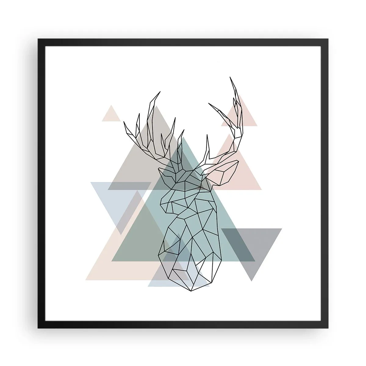 Poster in een zwarte lijst - In een geometrisch bos - 60x60 cm