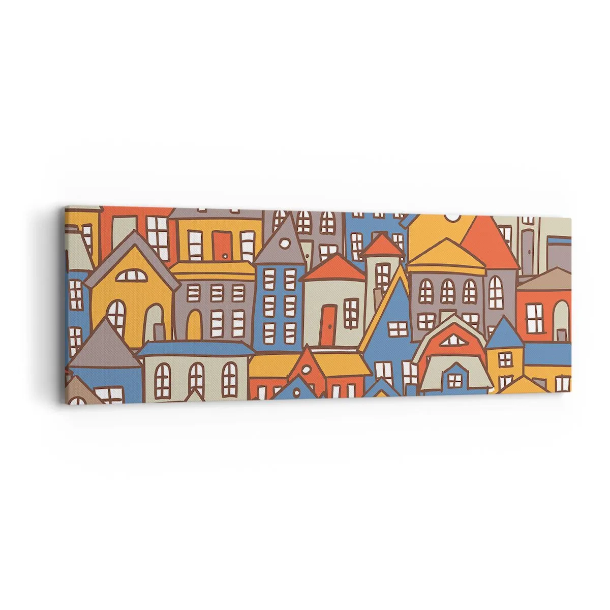 Schilderen op canvas - Achter het huis is een huis - 90x30 cm