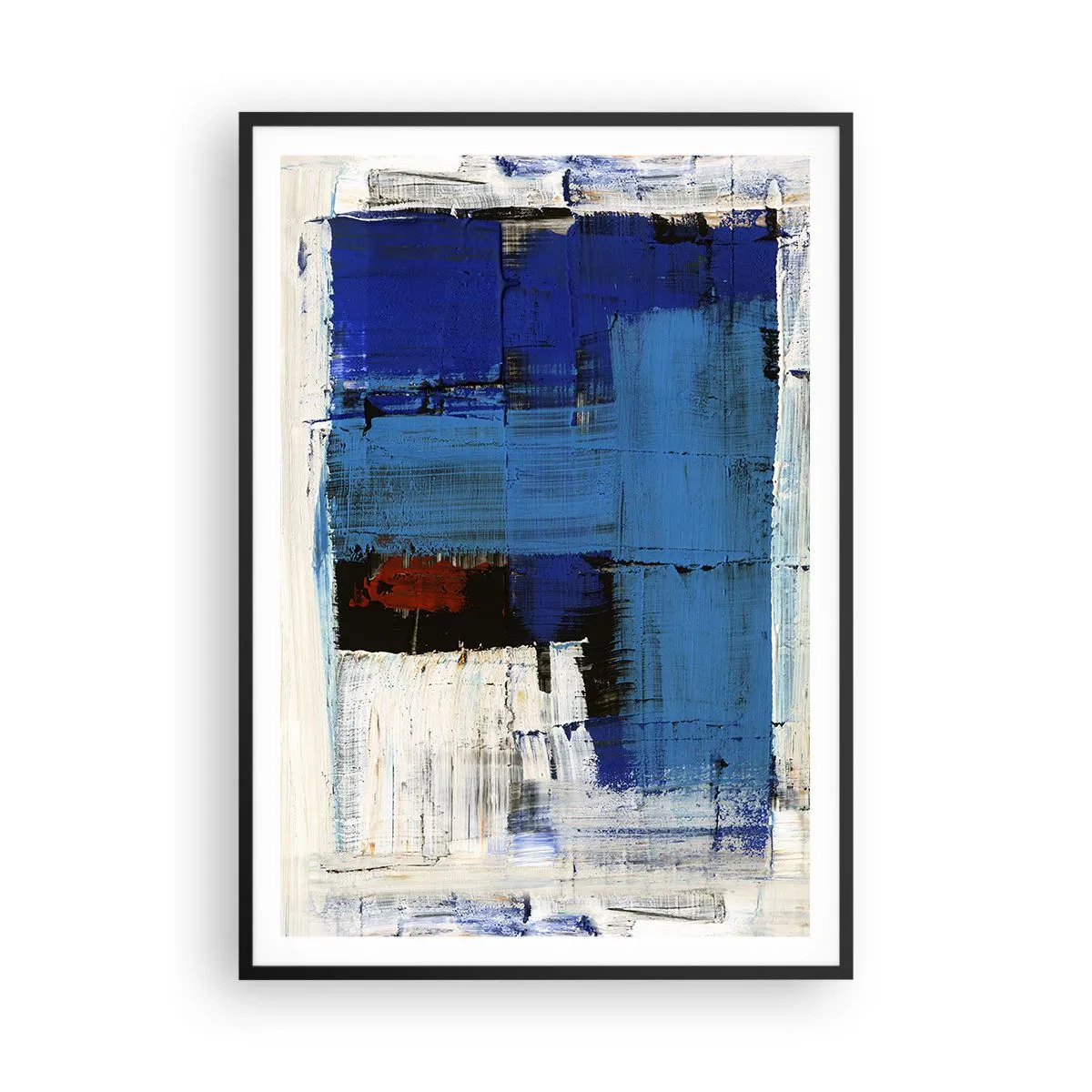 Poster in een zwarte lijst - Het geheim van blauw - 70x100 cm