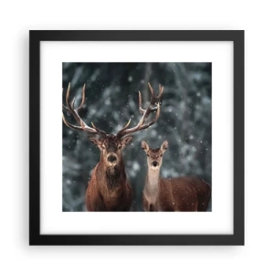 Poster in een zwarte lijst - Heer van het bos met zijn vrouw - 30x30 cm