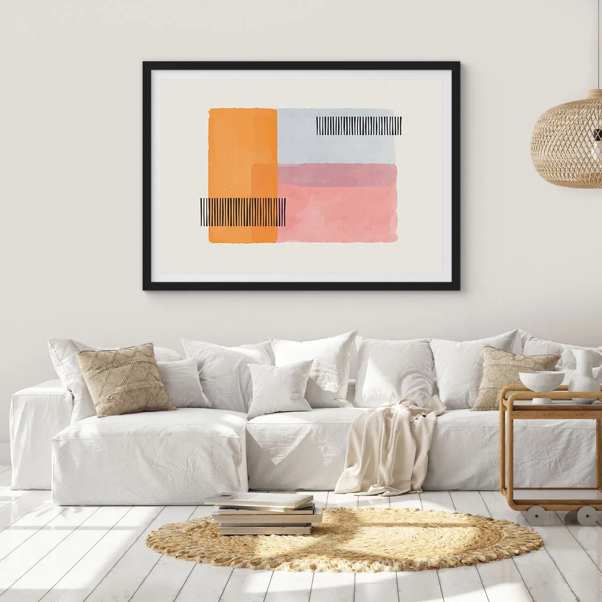 Poster in een zwarte lijst - Van hoek tot hoek - 100x70 cm