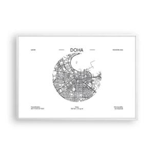 Poster in een witte lijst - Anatomie van Doha - 100x70 cm