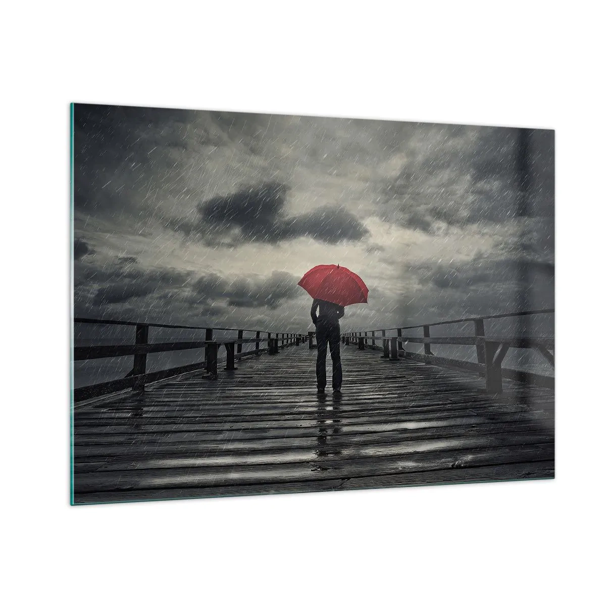 Schilderen op glas - Het maakt niet uit dat het regent - 100x70 cm