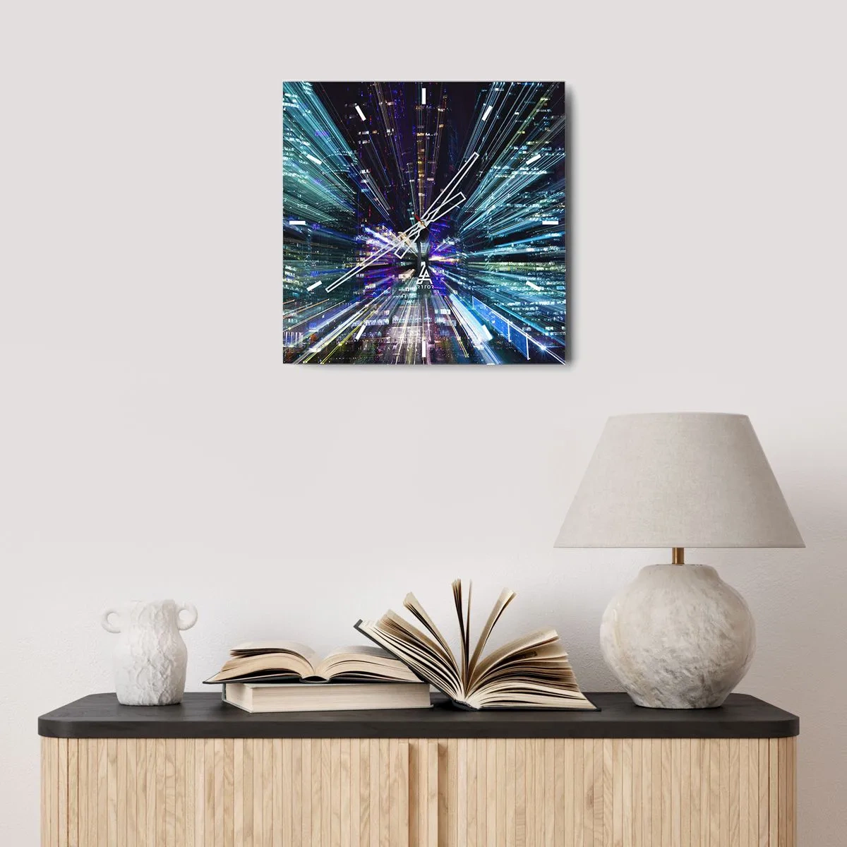 Wandklok - Klok - Overgang naar hyperspace - 40x40 cm