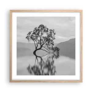 Een poster in een licht eiken lijst - Er is zo'n land - 50x50 cm