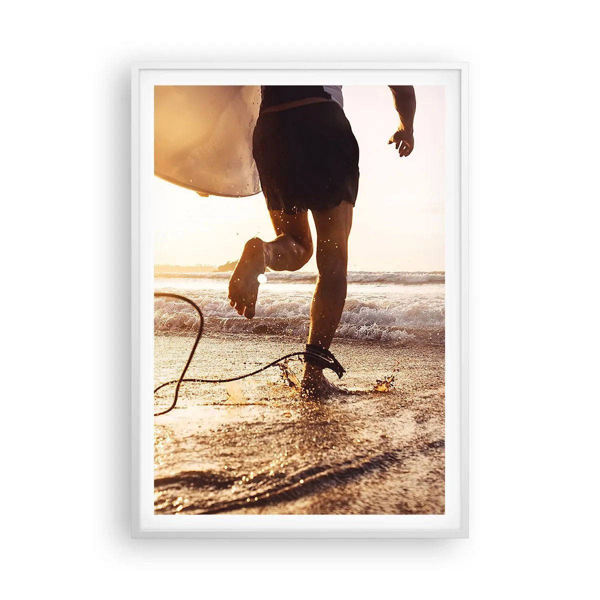 Poster in een witte lijst - Om de golf te ontmoeten - 70x100 cm