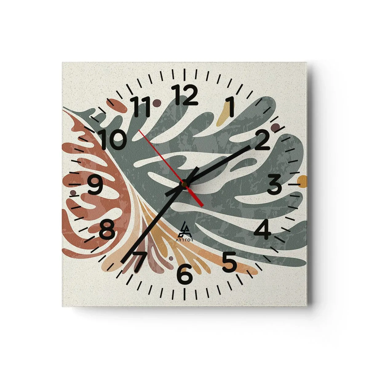 Wandklok - Klok - Veelkleurig blad - 40x40 cm