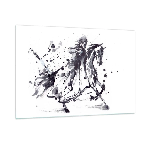 Schilderen op glas - Zwarte ridder - 120x80 cm