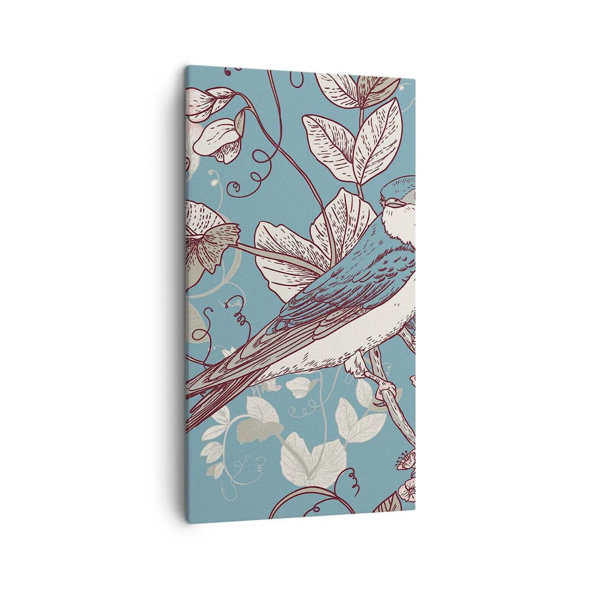 Schilderen op canvas - In witte abeel met het zingen van de nachtegaal - 45x80 cm