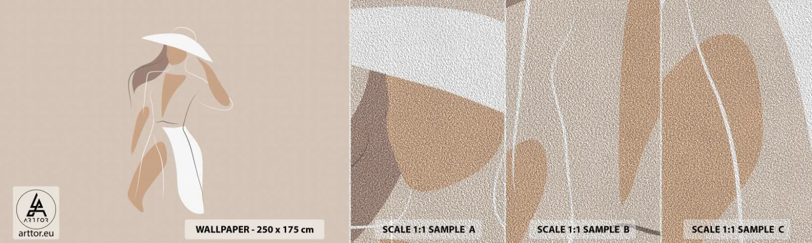 Fotobehang Monster Premium Sand - Mode is leuk - Vrouw, Grafisch, Mode - 100x30 cm