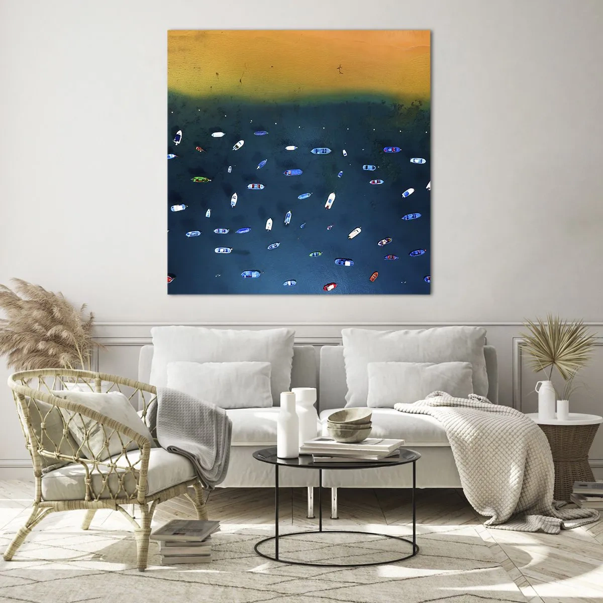 Schilderen op glas - Vakantie spel - 60x60 cm