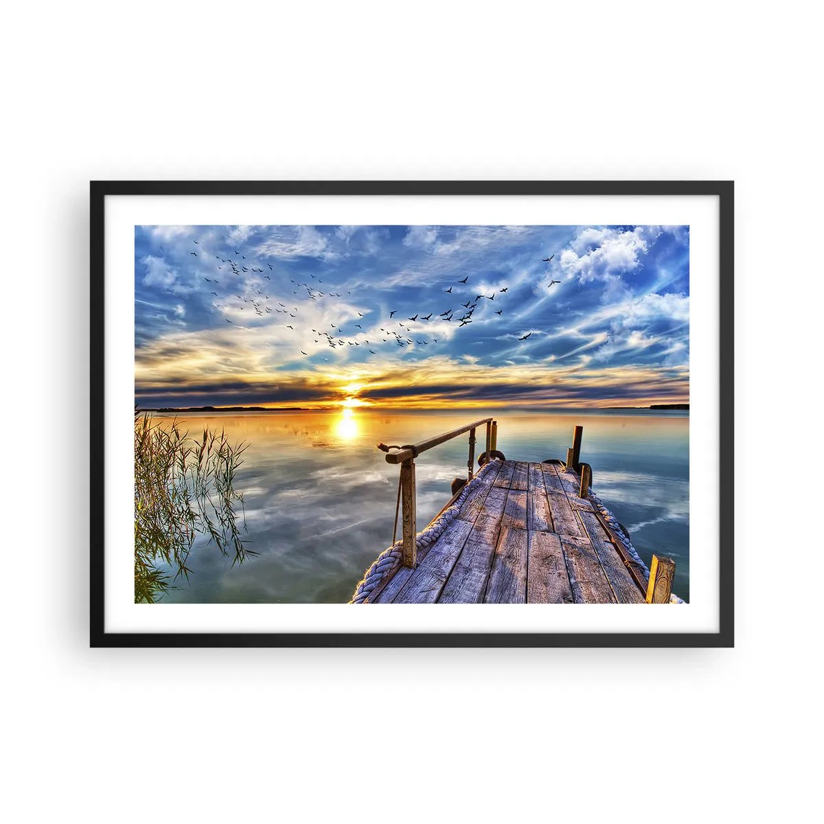 Poster in een zwarte lijst - De wind gaat rusten - 70x50 cm