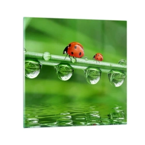Schilderen op glas - De hele zomer onderweg - 30x30 cm