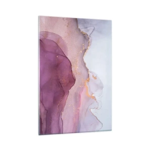 Schilderen op glas - Lila en paarse golven - 80x120 cm