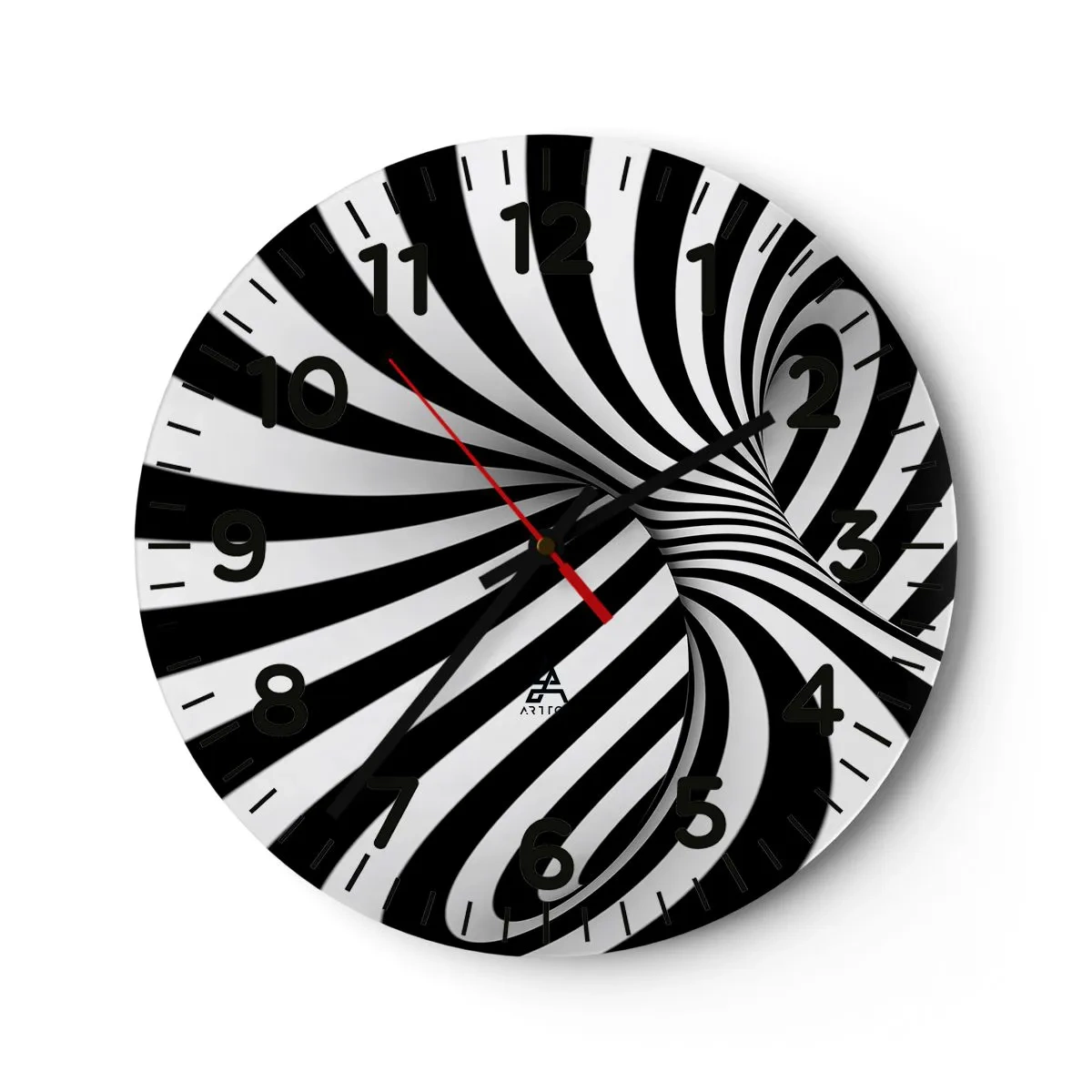 Wandklok - Klok - Compositie: dansende ruimte - 40x40 cm