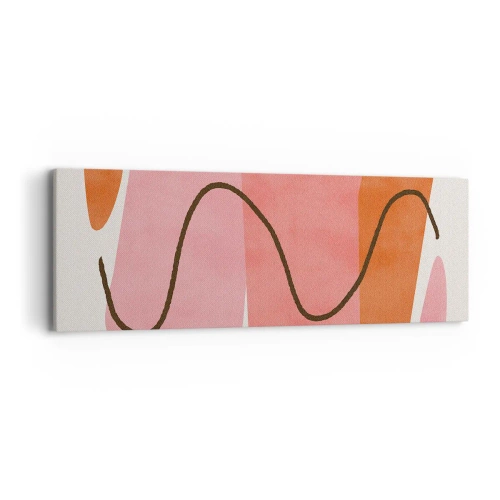 Schilderen op canvas - zachte beweging van vormen - 90x30 cm