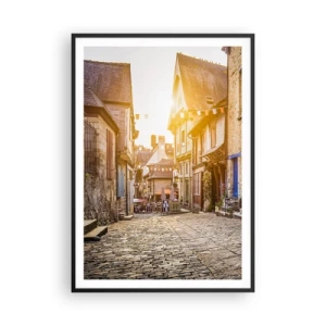 Poster in een zwarte lijst - De witte geest van het stadje - 70x100 cm