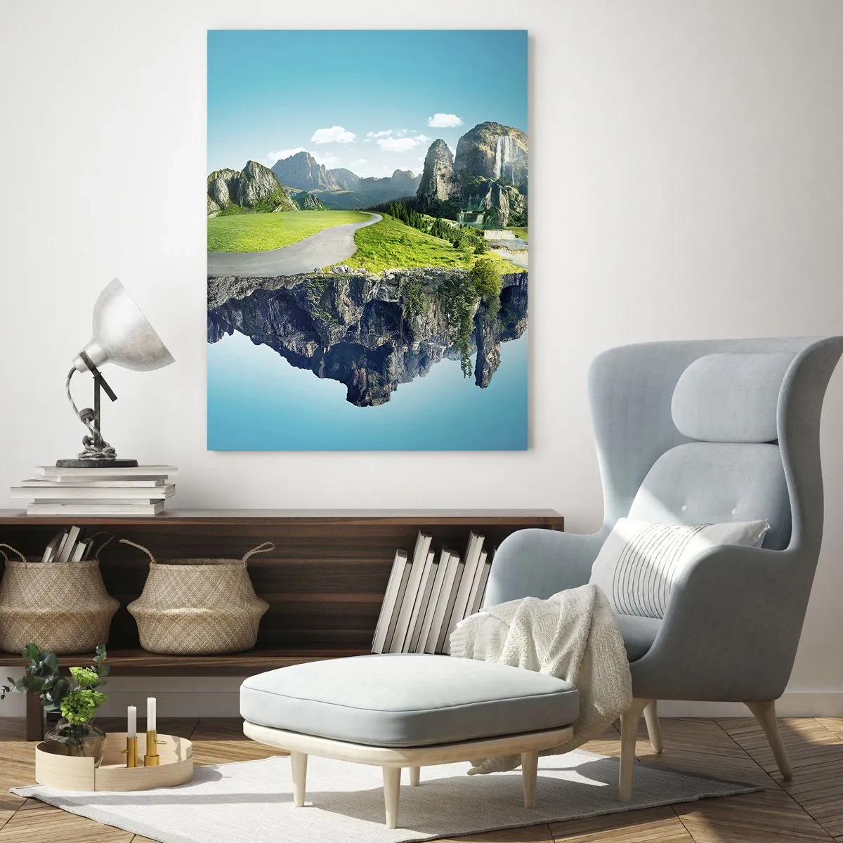 Schilderen op glas - Fantastisch eiland - 50x70 cm