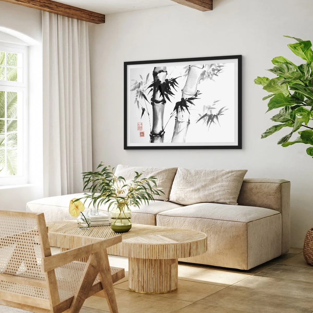 Poster in een zwarte lijst - Close-up op het oosten - 91x61 cm