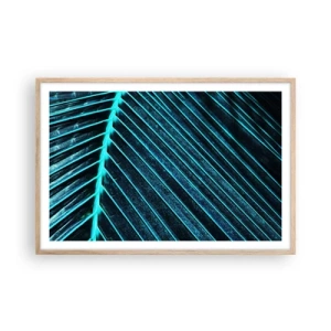 Een poster in een licht eiken lijst - Groene textuur - 91x61 cm