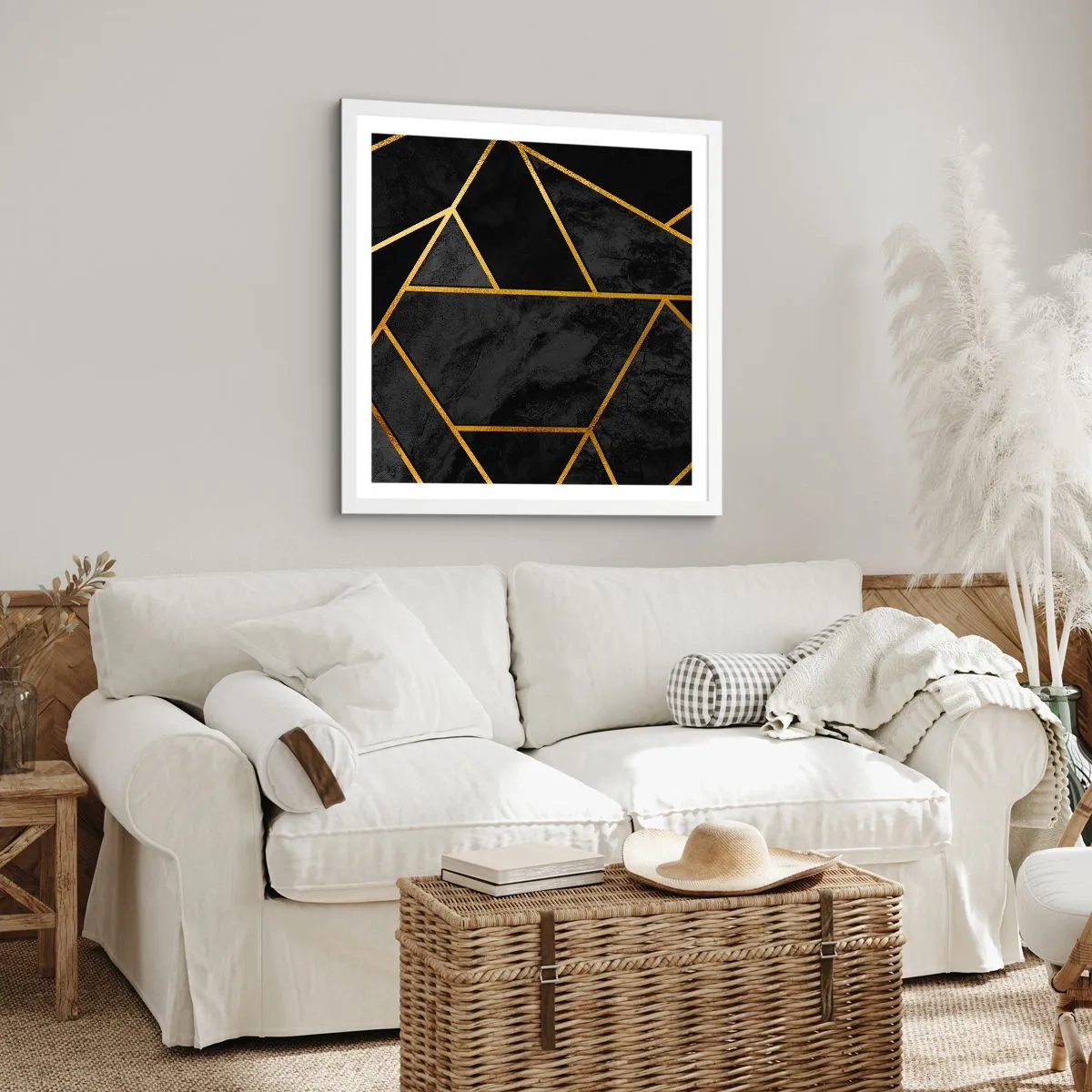 Poster in een witte lijst - Duisternis en glans - 40x40 cm