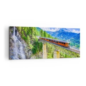 Schilderen op canvas - Het is tijd voor de Alpen - 100x40 cm
