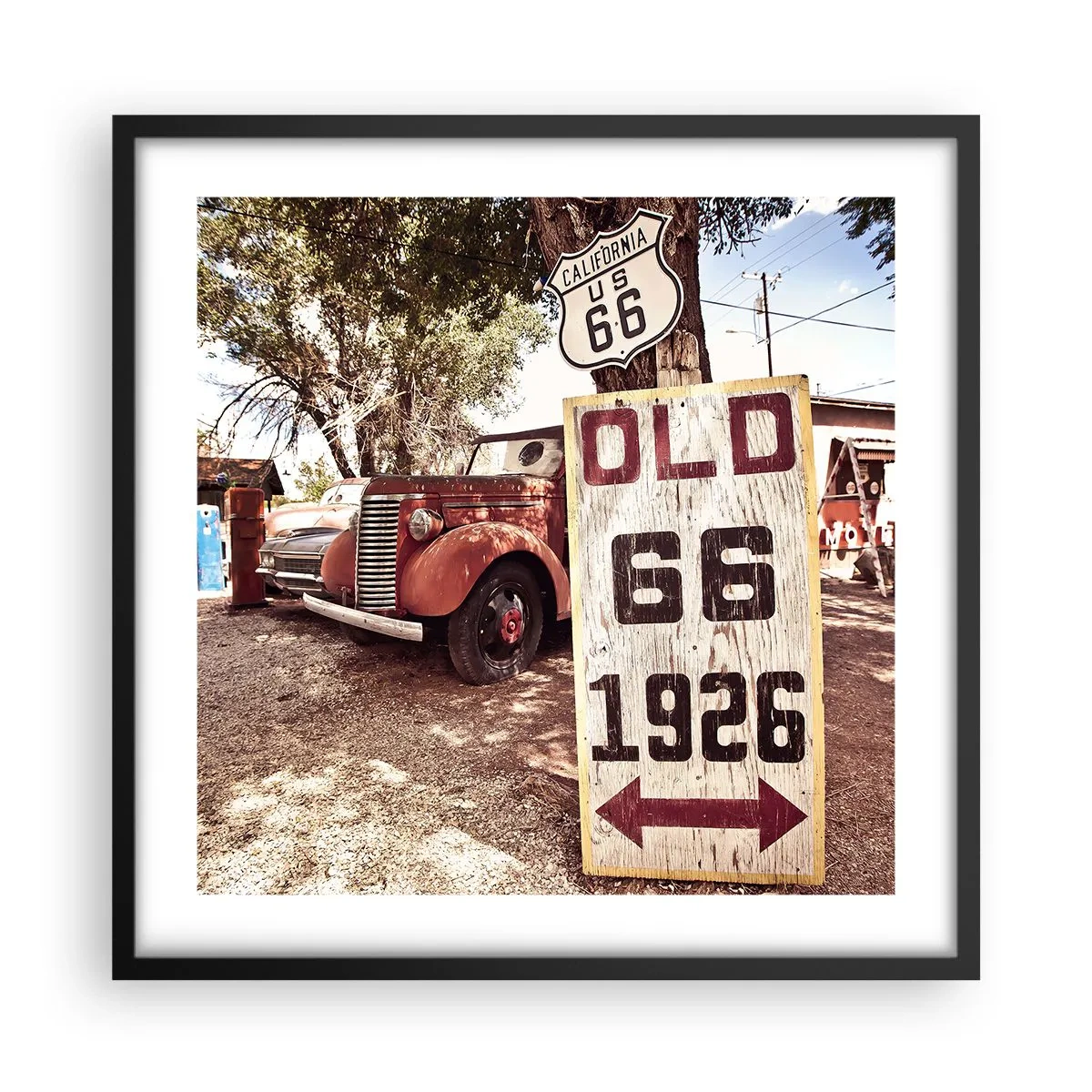 Poster in een zwarte lijst - Een legende van de Amerikaanse provincie - 50x50 cm