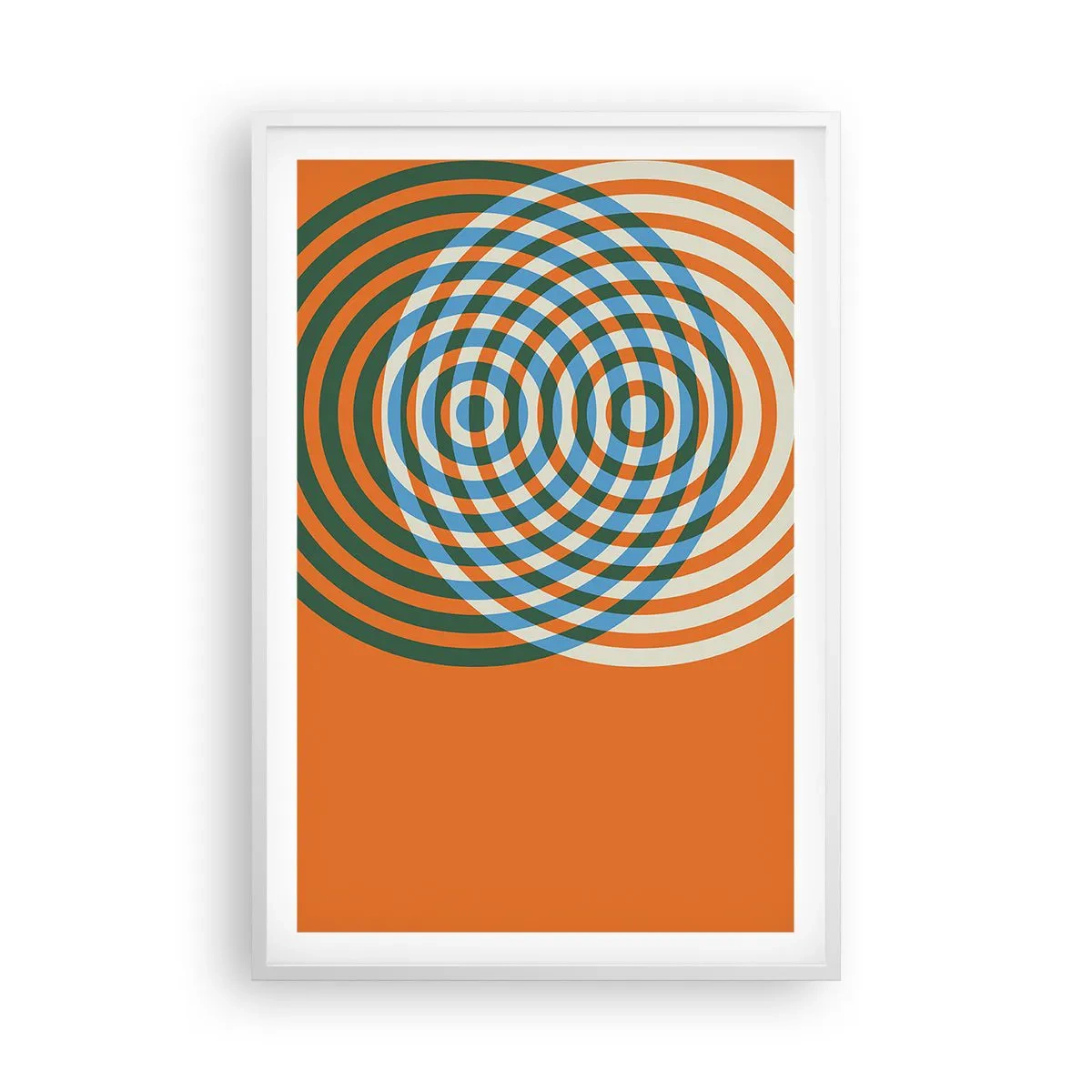 Poster in een witte lijst - Abstracte circulaire variatie - 61x91 cm