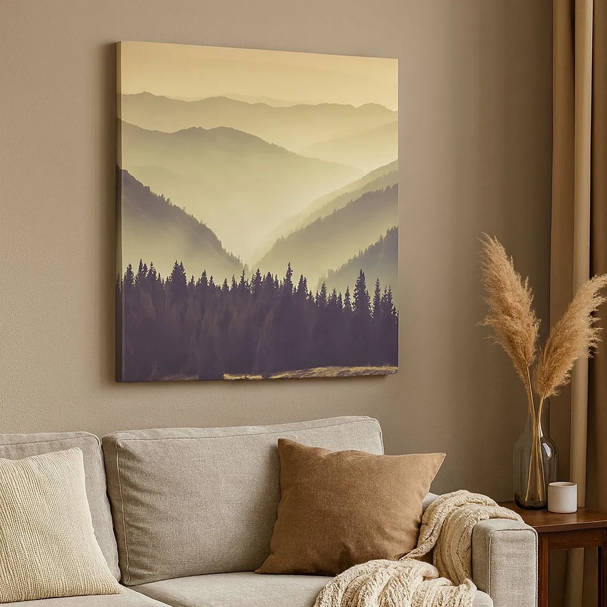 Schilderen op canvas - Achter de zeven bergen... - 30x30 cm