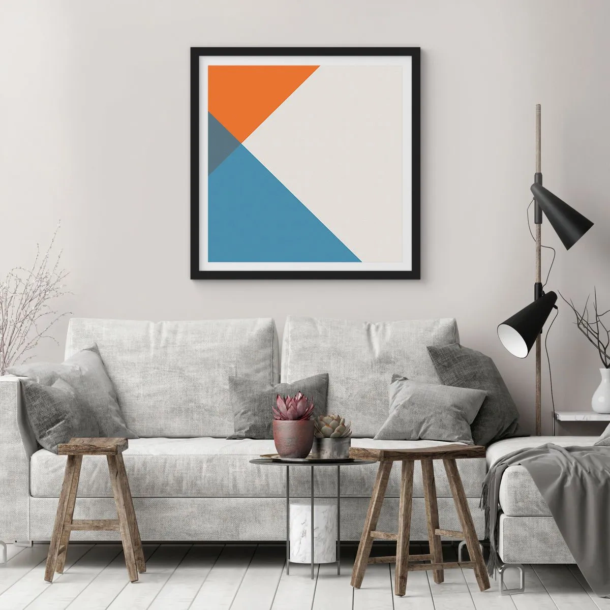 Poster in een zwarte lijst - In een hoekje… - 30x30 cm