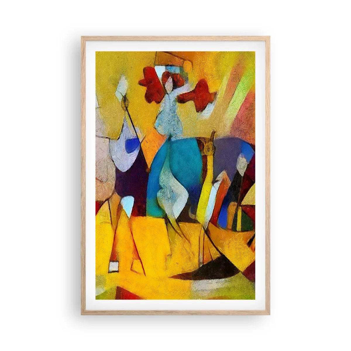 Een poster in een licht eiken lijst - Zon - leven - vreugde - 61x91 cm