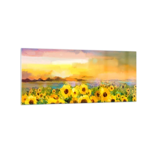 Schilderen op glas - De zon zelf daalde naar de aarde - 120x50 cm
