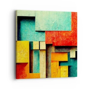 Schilderen op canvas - Festival van rechte hoeken - 40x40 cm