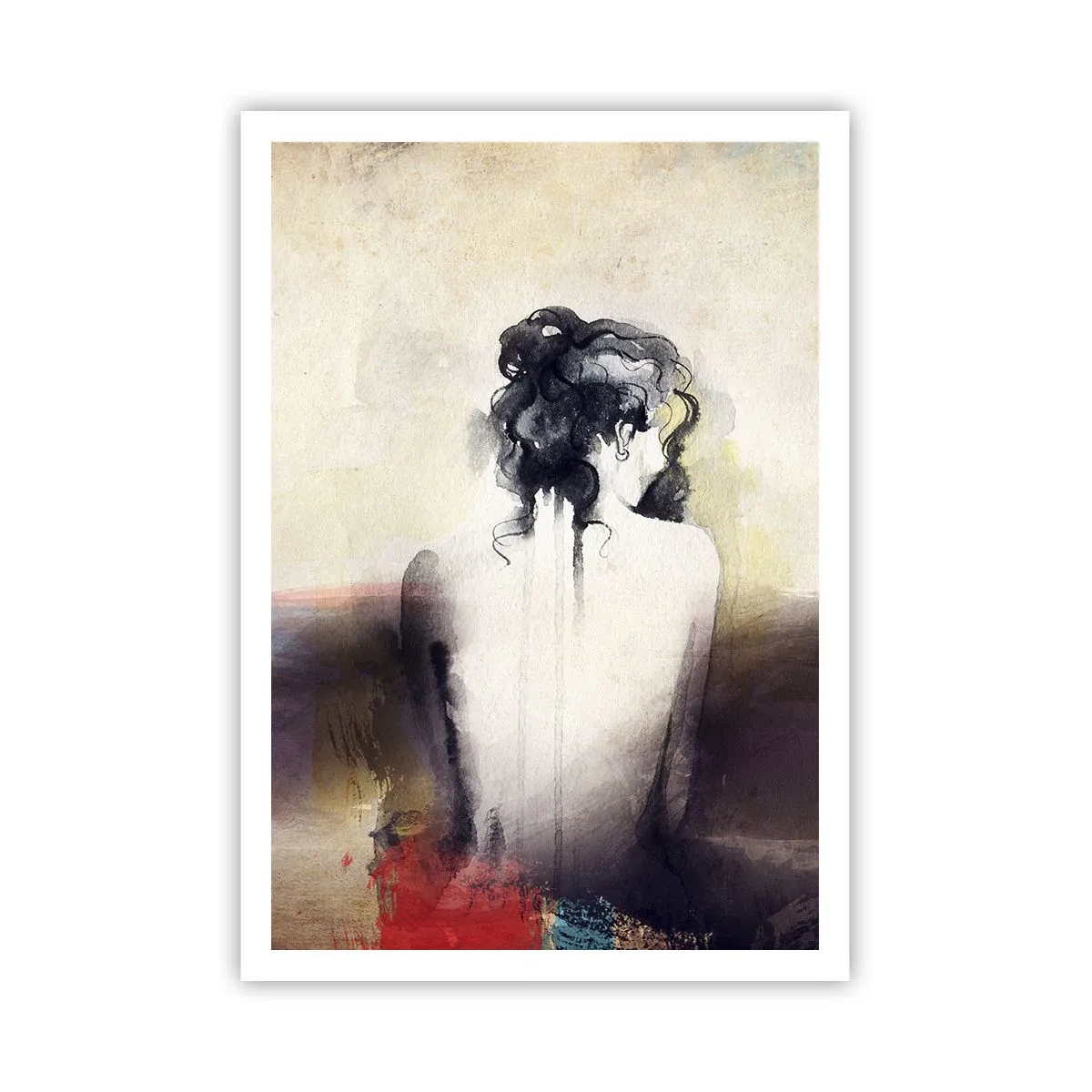 Poster - Vloeiende lijnen, ovale vormen - 70x100 cm
