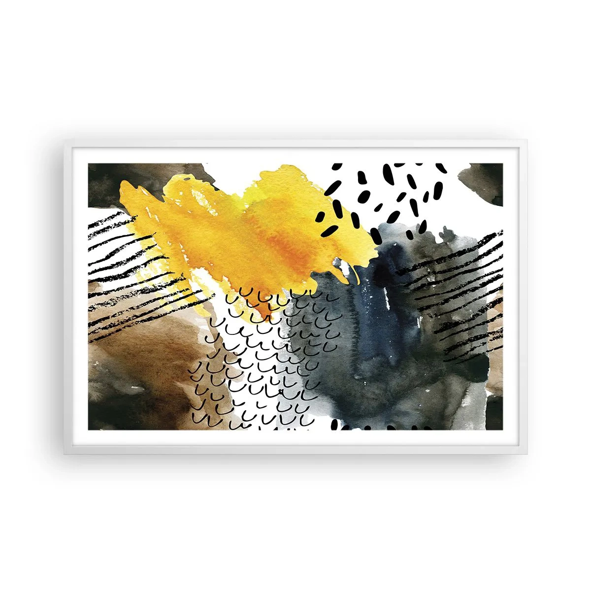 Poster in een witte lijst - Een ontmoeting van de elementen - 91x61 cm