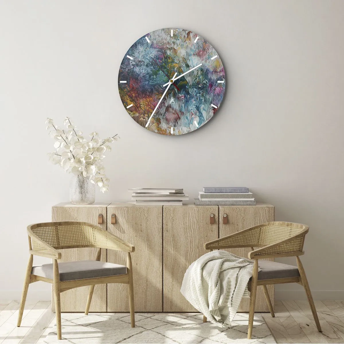 Wandklok - Klok - Volledig in bloei - 40x40 cm