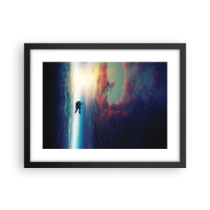 Poster in een zwarte lijst - Ga het universum tegemoet - 40x30 cm