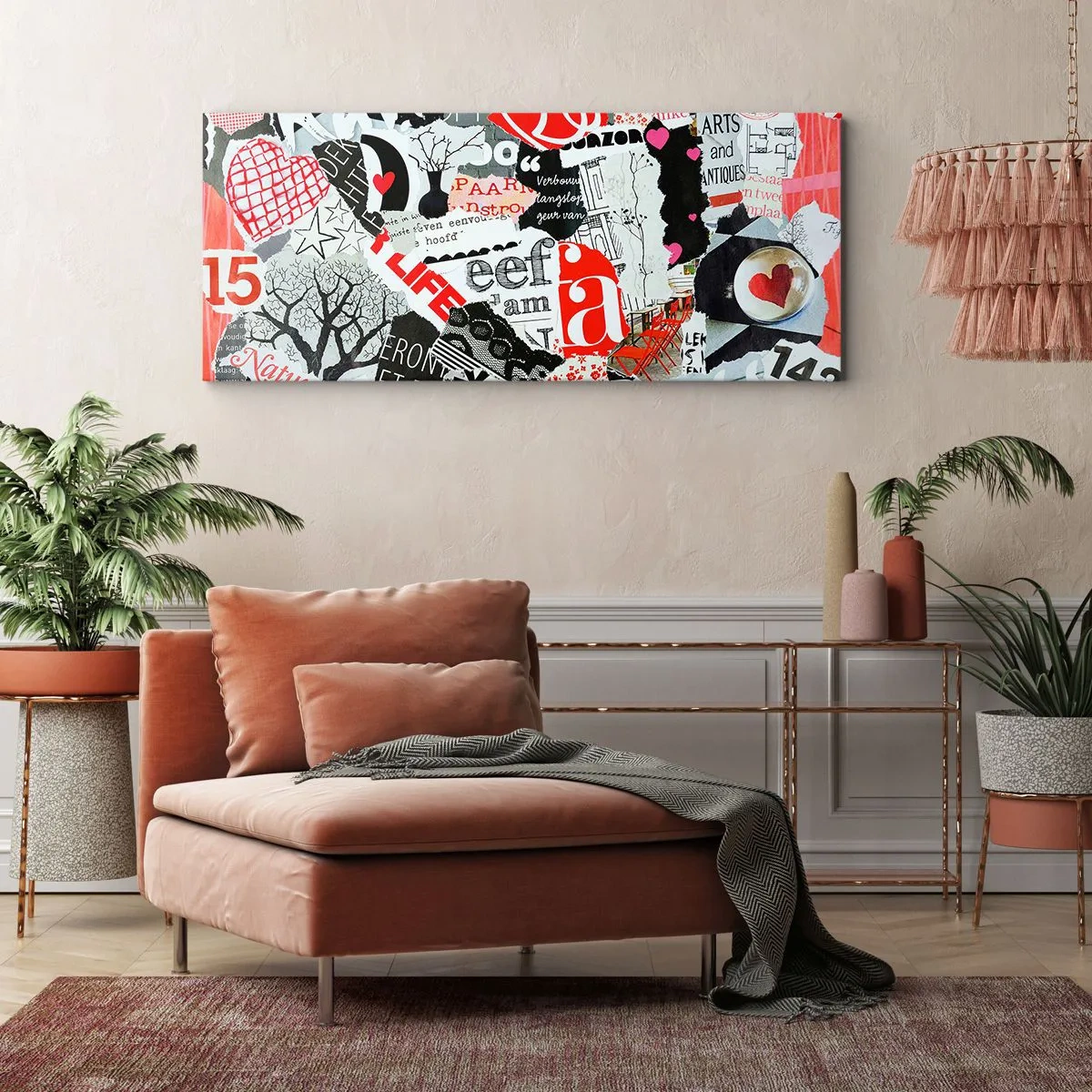 Schilderen op canvas - Hipster-collage - 140x50 cm