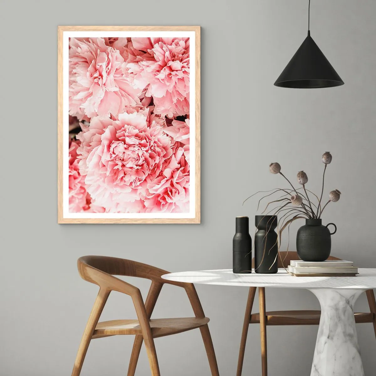 Een poster in een licht eiken lijst - Roze droom - 61x91 cm