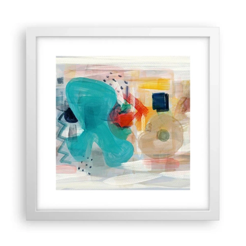 Poster in een witte lijst - Kleurrijk spel - 30x30 cm