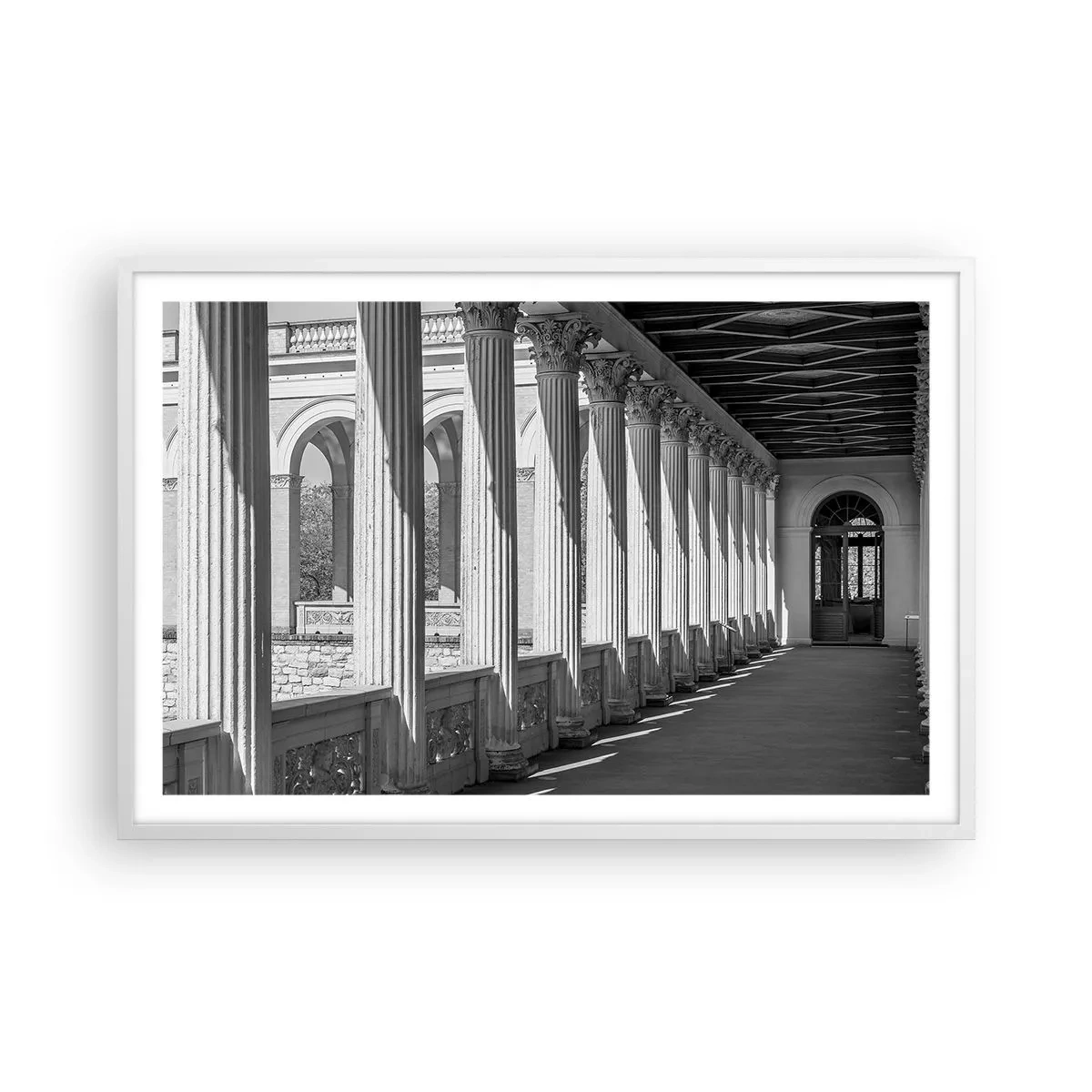 Poster in een witte lijst - Zonnige arcade - 91x61 cm