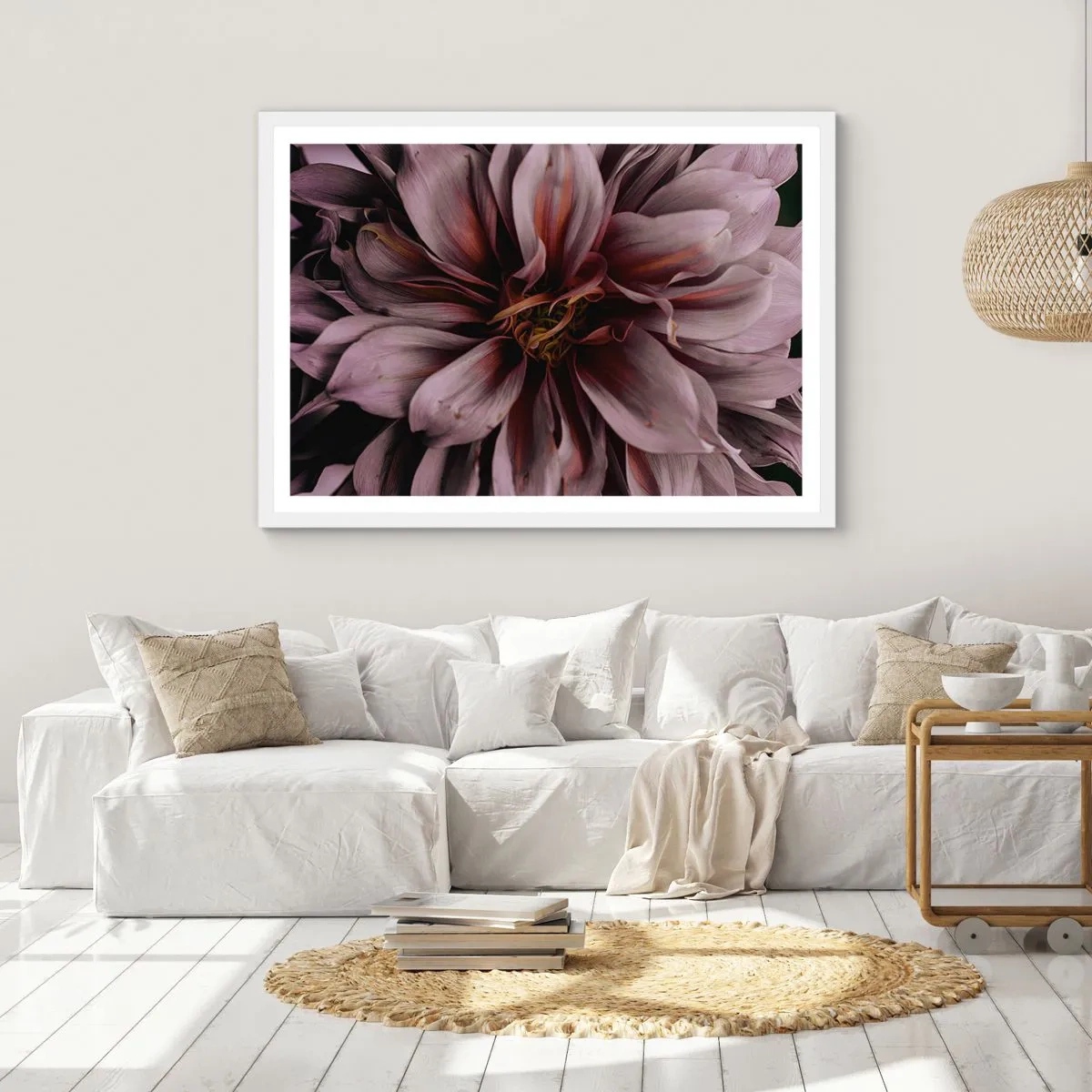 Poster in een witte lijst - Een bloemenhart - 40x30 cm