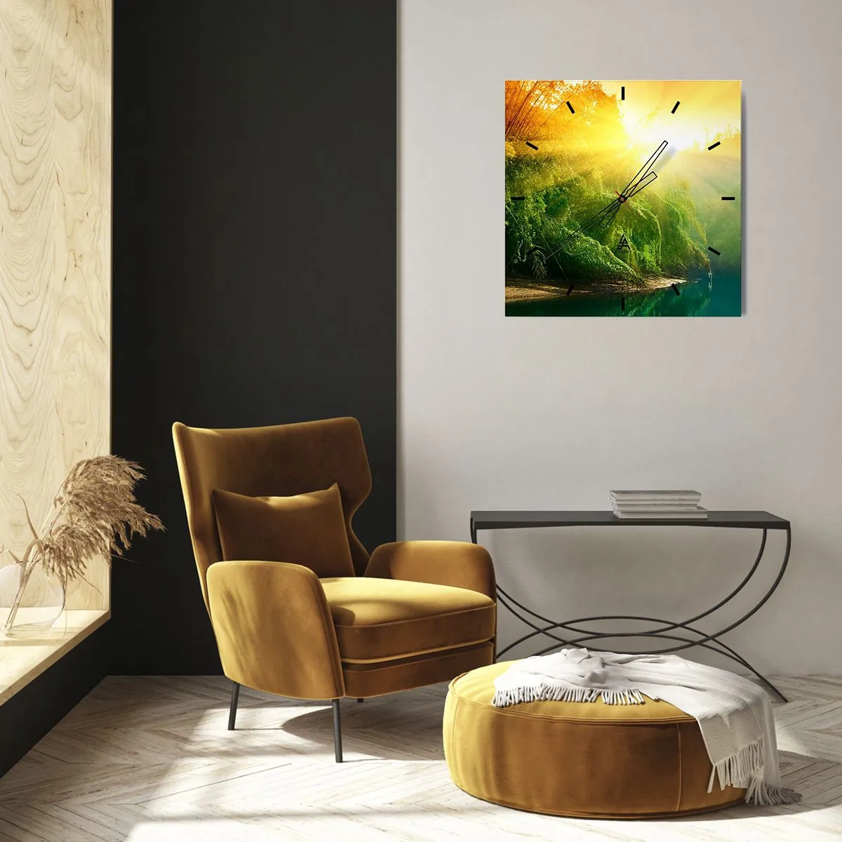 Wandklok - Klok - Verdrinken in de zon en schaduw - 40x40 cm