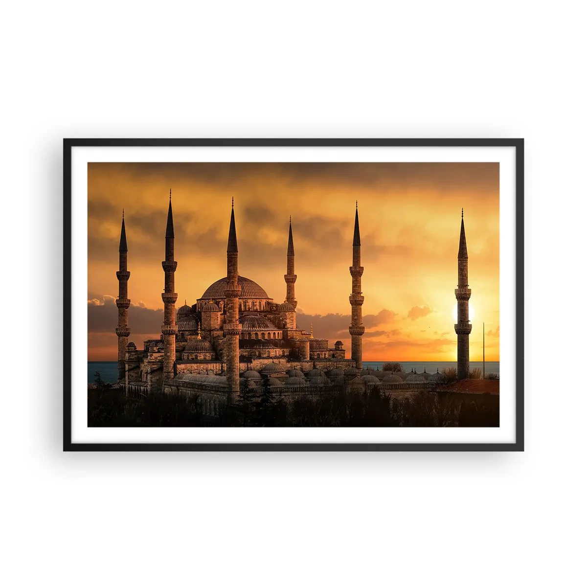 Poster in een zwarte lijst - God is geweldig - 91x61 cm