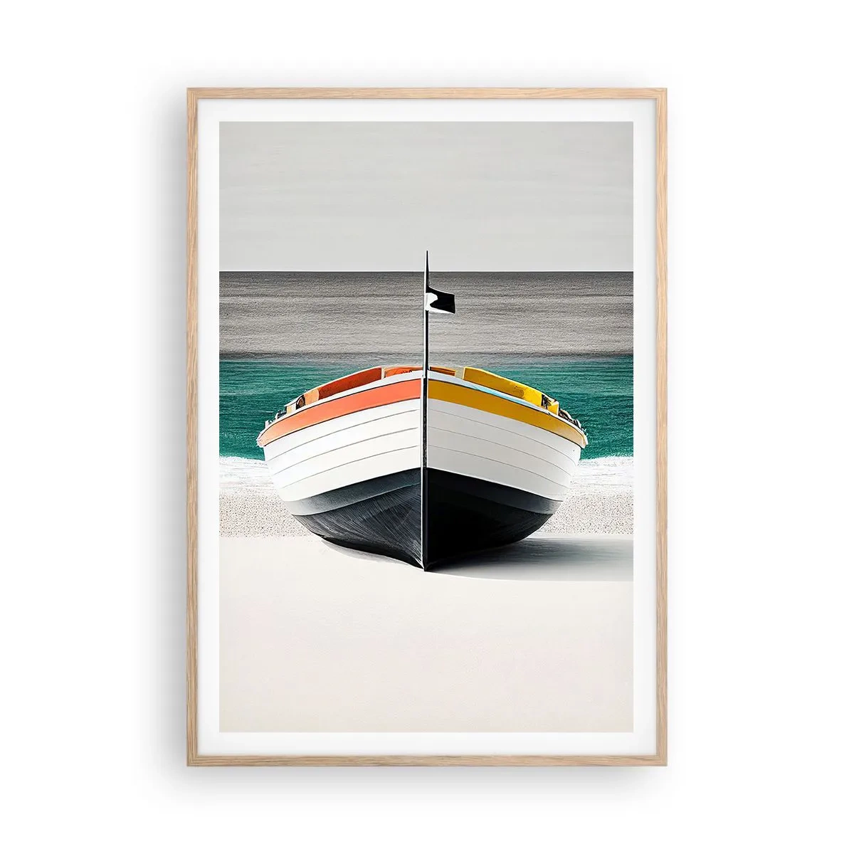 Een poster in een licht eiken lijst - Op zijn plaats - 70x100 cm